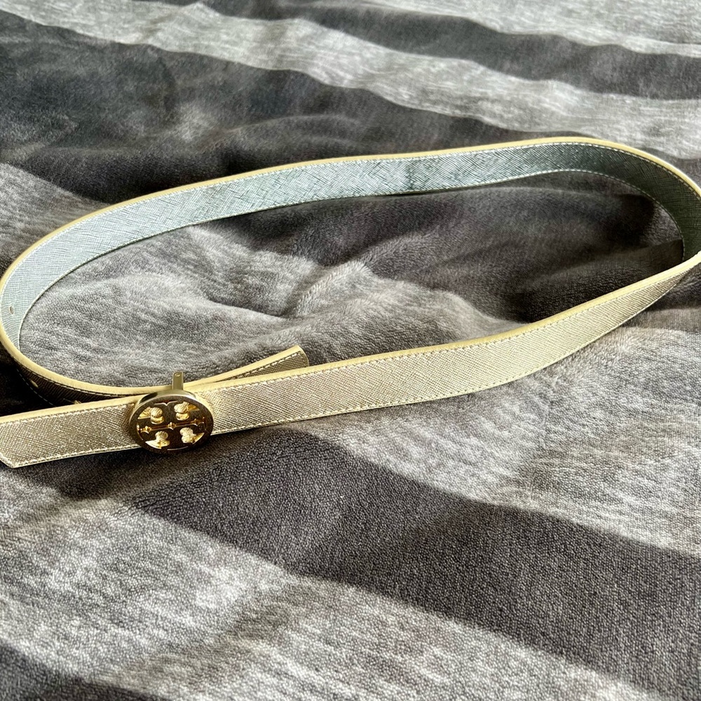 Tory Burch Gold Silver Reversible Belt